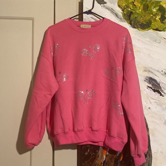 Judith March Pink Tennis Bling Sweater - Picture 3 of 10